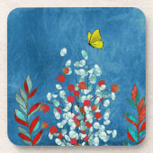 Yellow Butterfly Getränkeuntersetzer (Vorderseite)