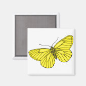 Yellow Butterfly Magnet (Vorderseite/Rückseite)