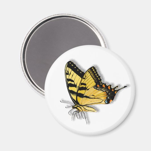 Yellow Butterfly Magnet (Vorderseite/Rückseite)