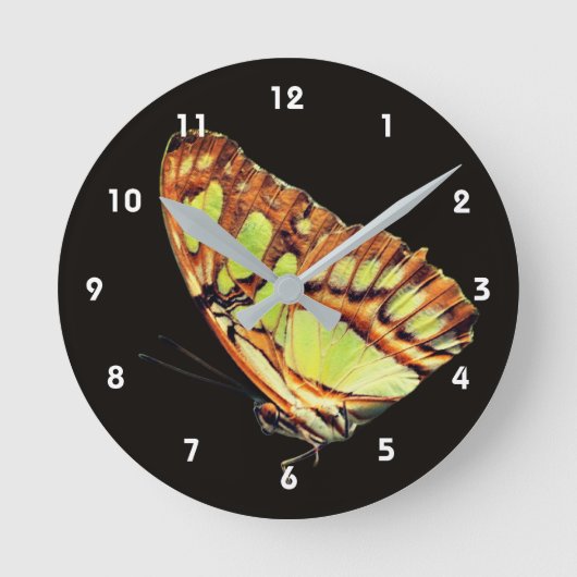 Yellow Butterfly Nature Runde Wanduhr (Vorderseite)
