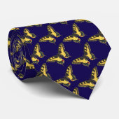 Yellow Butterfly (Navy background) Krawatte (Gerollt)