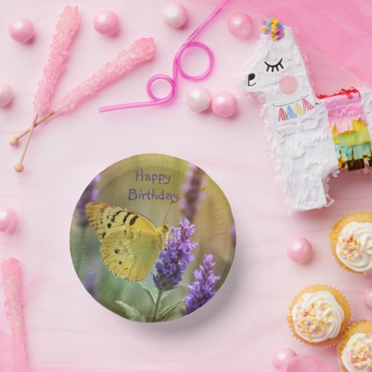 Yellow Butterfly Pappteller (Party)