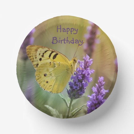 Yellow Butterfly Pappteller (Vorderseite)