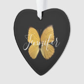 Yellow Butterfly Personalisiert Weihnachten Ornament (Vorderseite)