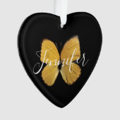 Yellow Butterfly Personalisiert Weihnachten Ornament (Vorderseite)