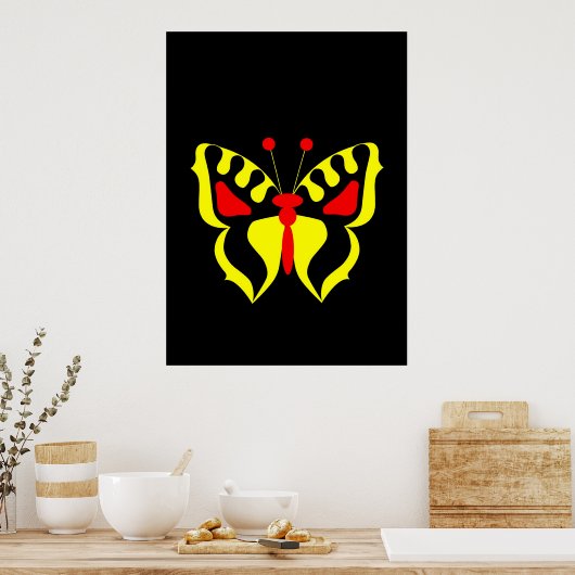 Yellow Butterfly Poster (Küche)