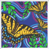 Yellow Butterfly Vinyl Sticker (Vorderseite)