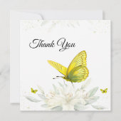 Yellow Butterfly Wasserfarbe Danke Karte (Vorderseite)