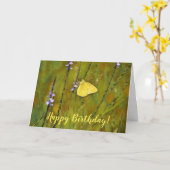 Yellow Butterfly Wildblumen Geburtstagskarte Karte (Gelbe Blume)