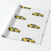 Yellow C7 Corvette Wrapping Paper Geschenkpapier (Ungerollt)