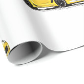 Yellow C7 Corvette Wrapping Paper Geschenkpapier (Rolleneckpunkt)
