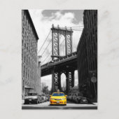 Yellow Cab in der Nähe von Manhattan Bridge, New Y Postkarte (Vorderseite)