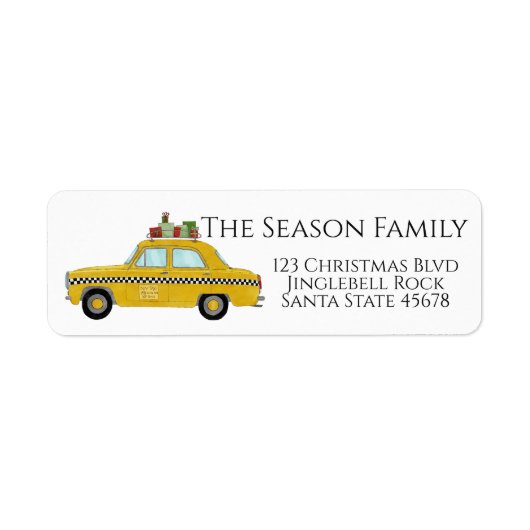 Yellow Cab Taxi Weihnachtsgeschenke Weihnachtspost (Vorne)