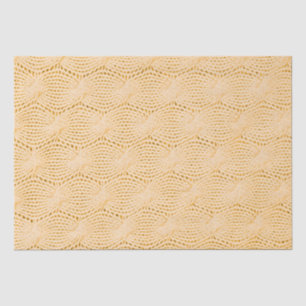 Yellow Cableknit Pattern Seidenpapier