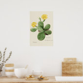 Yellow Cactus Blume Botanische Kunst Poster (Küche)