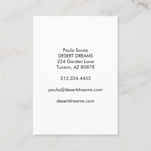 Yellow Cactus Blume Desert Garden Foto Travel Visitenkarte (Rückseite)