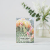 Yellow Cactus Blume Desert Garden Foto Travel Visitenkarte (Stehend Vorderseite)