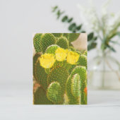 YELLOW CACTUS-BLUME POSTKARTE (Stehend Vorderseite)