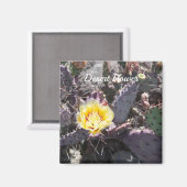 Yellow cactus flower in spring magnet (Vorderseite/Rückseite)