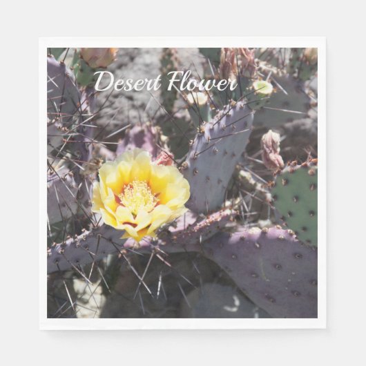 Yellow Cactus Flower Serviette (Vorderseite)