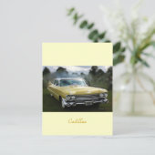 Yellow Cadillac Postkarte (Stehend Vorderseite)