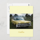 Yellow Cadillac Postkarte (Vorne/Hinten)