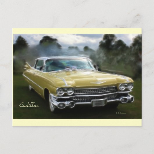 Yellow Cadillac Postkarte (Vorderseite)