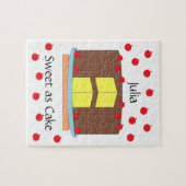 Yellow Cake and Cherries: White Puzzle (Horizontal)