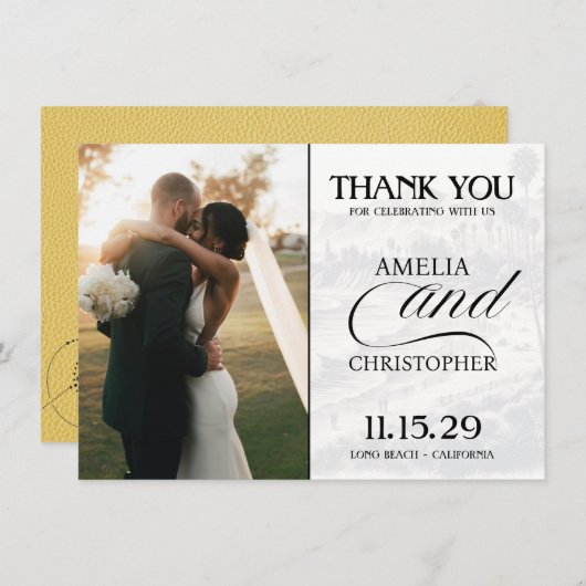 Yellow California Passport Dankeskarte (Vorne/Hinten)