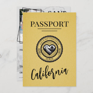 Yellow California Passport Save the Date