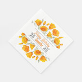 Yellow California Poppies Personalisiert Napkin Serviette (Ecke)