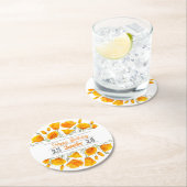 Yellow California Poppies Personalisierter Unterse Runder Pappuntersetzer (Vor Ort)