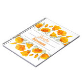 Yellow California Poppies Personalisiertes Noteboo Notizblock (Linke Seite)