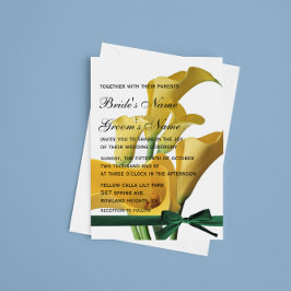 Yellow Calla Lilies Elegante Hochzeit Einladung