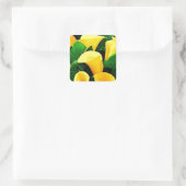 Yellow Calla Lilies Quadratischer Aufkleber (Tasche)