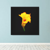 Yellow Calla Lilly Leinwanddruck (Insitu (Holzboden))