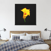 Yellow Calla Lilly Leinwanddruck (Insitu (Schlafzimmer))