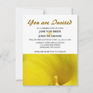 Yellow Calla Lily Blume Einladung