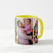 Yellow Calligraphy Family Foto Collage Tasse (VorderseiteRechts)