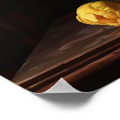 Yellow Camellia Blume Art Print Poster (Ecke)