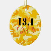 Yellow Camouflage 13.1 Marathon I DID IT Running A Keramik Ornament (Rechts)