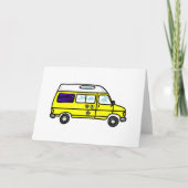 Yellow Campervan Karte (Vorderseite)