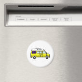 Yellow Campervan Magnet (In Situ (Geschirrspüler))