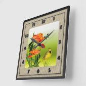 Yellow Canarie name Hoho Quadratische Wanduhr (Winkel)