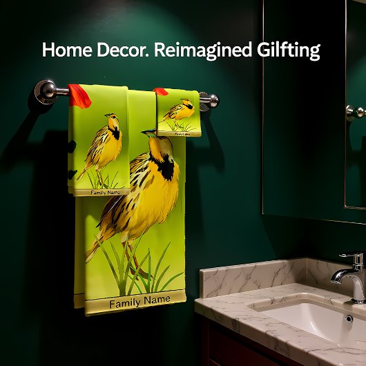 Yellow Canarie name Howey Badhandtuch Set