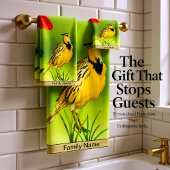 Yellow Canarie name Howey Badhandtuch Set