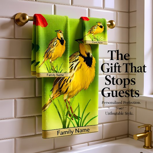 Yellow Canarie name Howey Badhandtuch Set