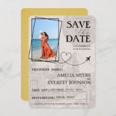 Yellow Cancun Pass Save the Date (Vorne/Hinten)