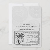 Yellow Cancun Passport Wedding Einladung (Vorderseite)