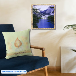 Yellow Candle light Happy Hanukkah Throw Kissen